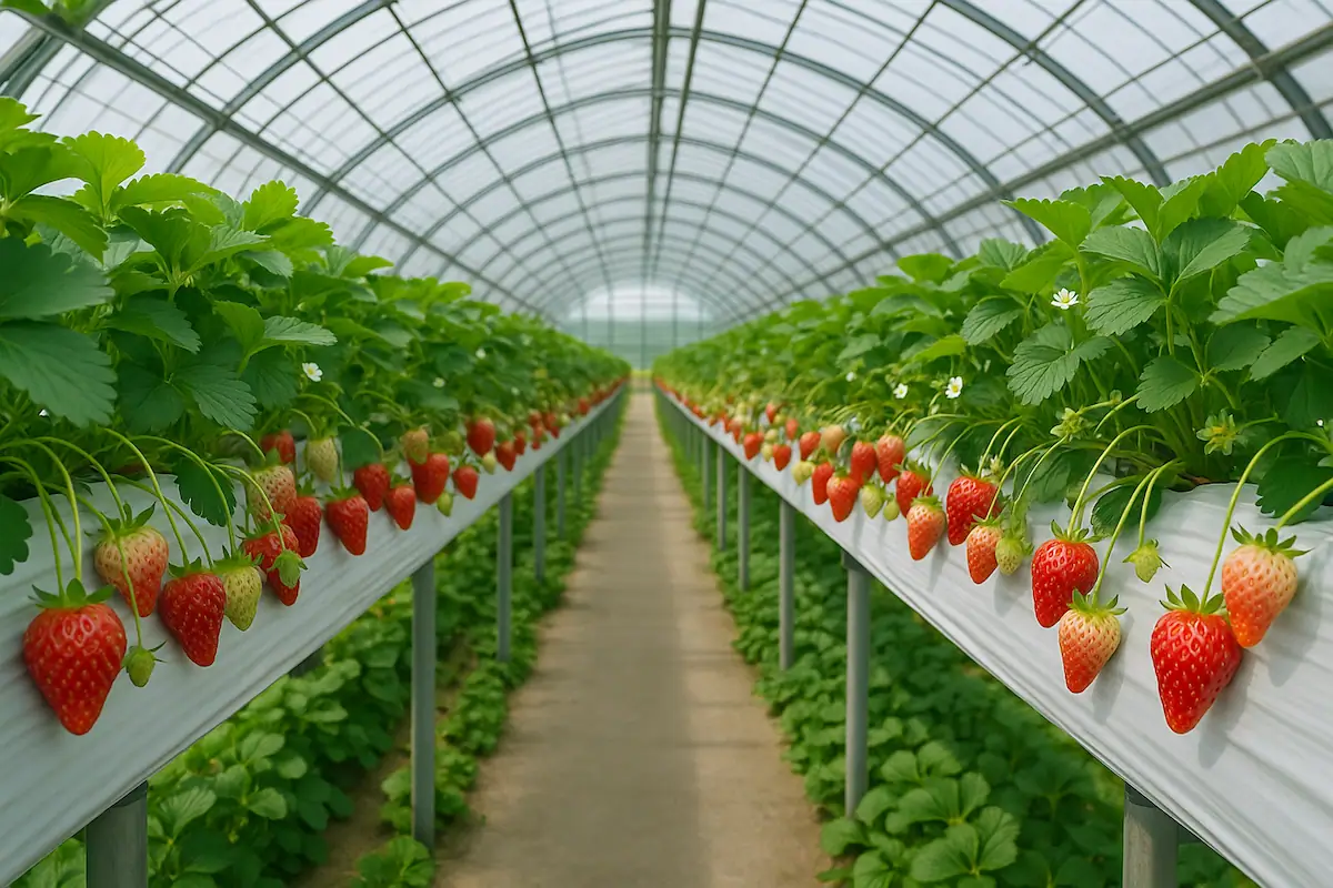 イチゴの高設栽培：腰への負担を減らし収量を上げる工夫